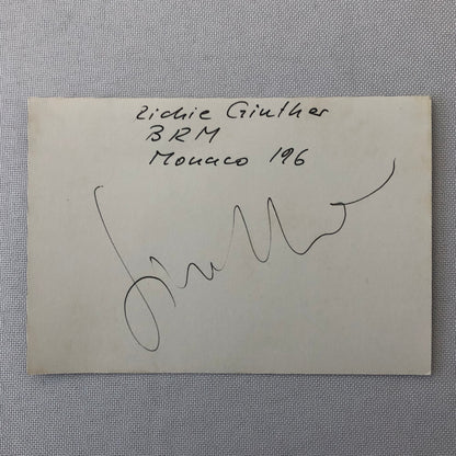 Vintage Racing Photo Photograph Richie Ginther BRM Car Monaco