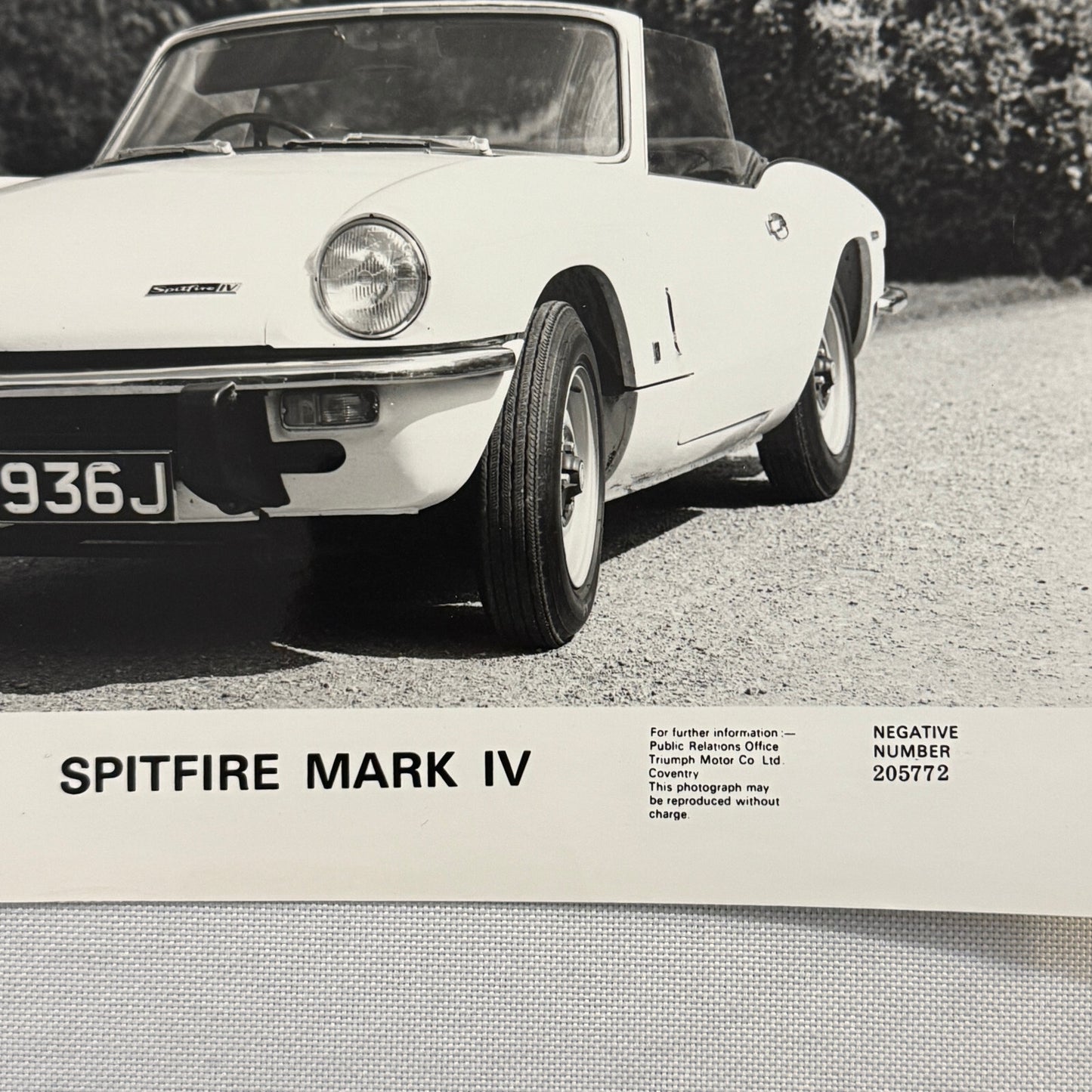 Triumph Spitfire Mark IV Roadster Car Factory Press Photo Photograph