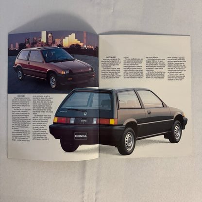 1984 Honda Civic Sales Brochure Catalog CRX Hatchback 1500 Sedan Wagon Vintage