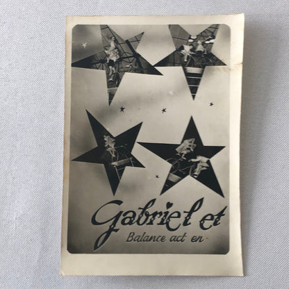 Circus Children Bicycle Balancing Acrobat Acrobatic Act Photo Photograph Vintage