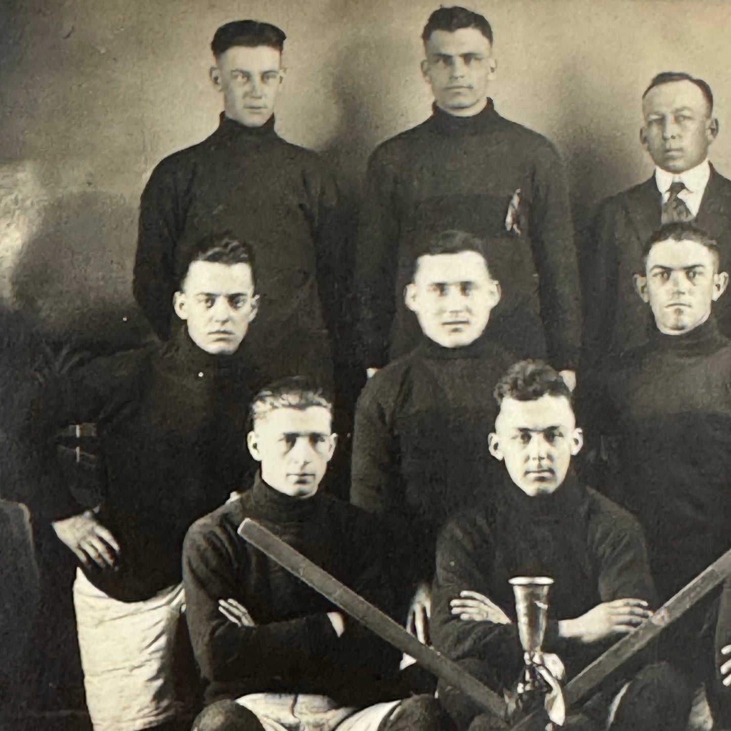 Antique Hockey RPPC Real Photo Postcard Post Card Amateur Team Players