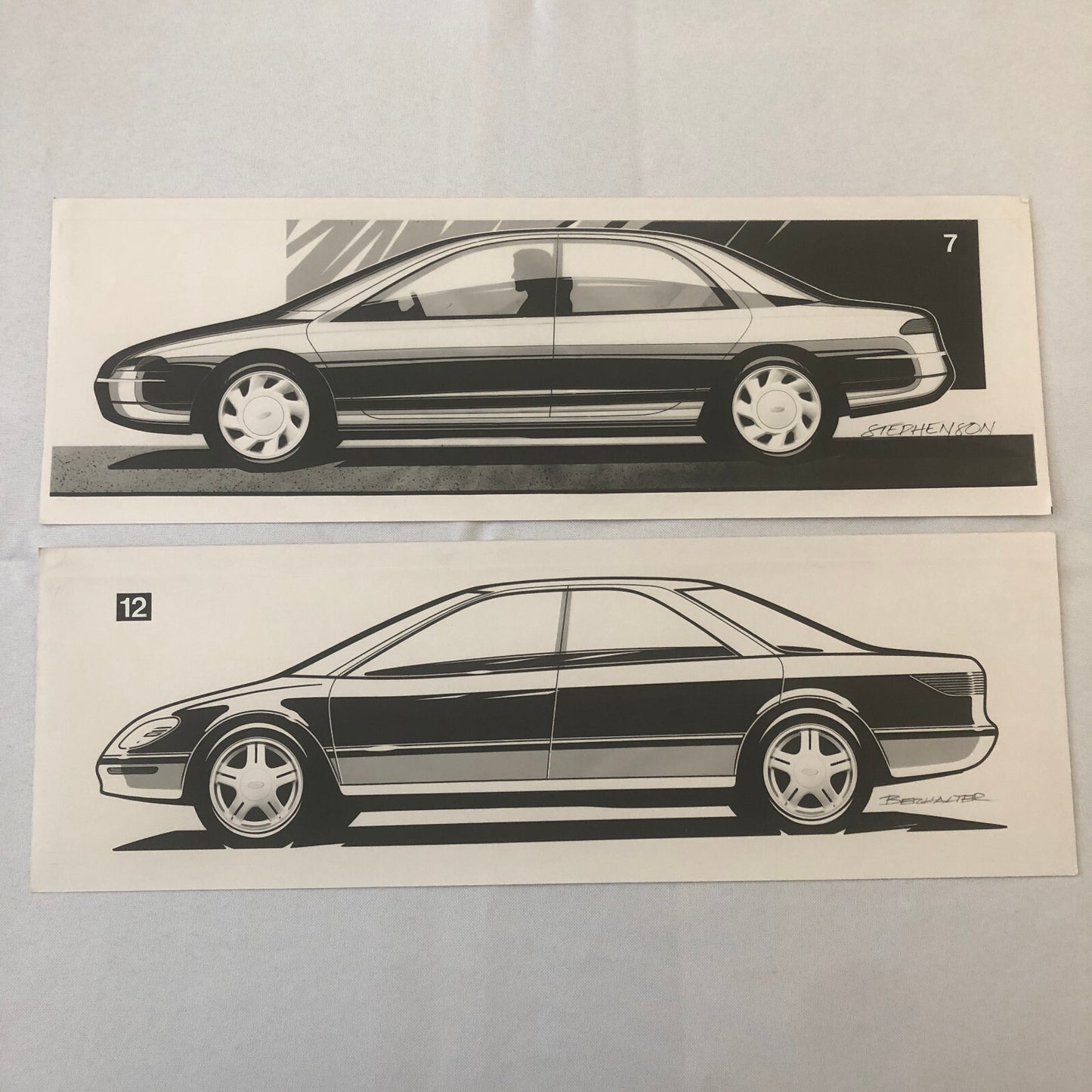 Vintage Car Design PRINT Concept Rendering Germany Ford Lot of 14x