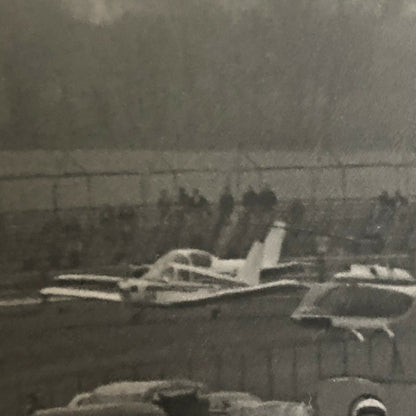 Vintage Racing Car Photo Photograph Print - Aircraft Planes in Background 