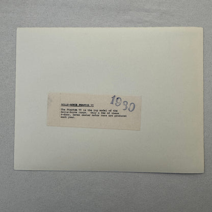 Rolls Royce Phantom VI Car Factory Press Photo Photograph Vintage Print 1980