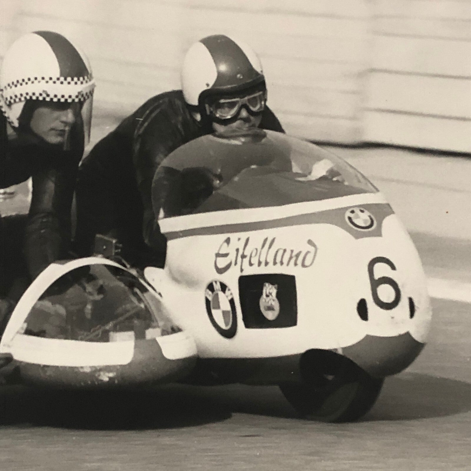 Vintage Motorcycle Racing Photo photograph BMW Sidecar Side Car Bike