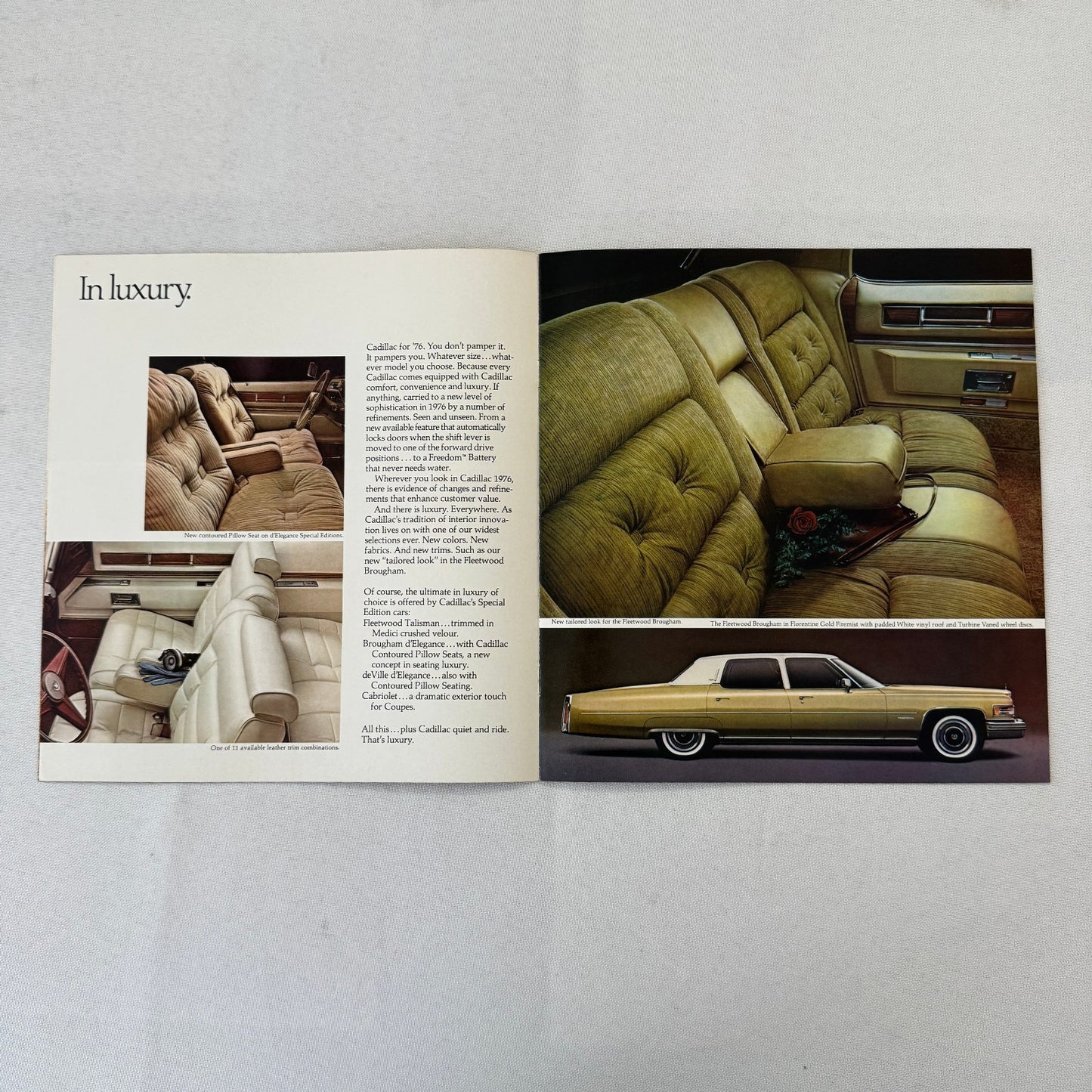 1976 Cadillac Car Sales Brochure Catalog Coupe deVille Seville Eldorado Brougham