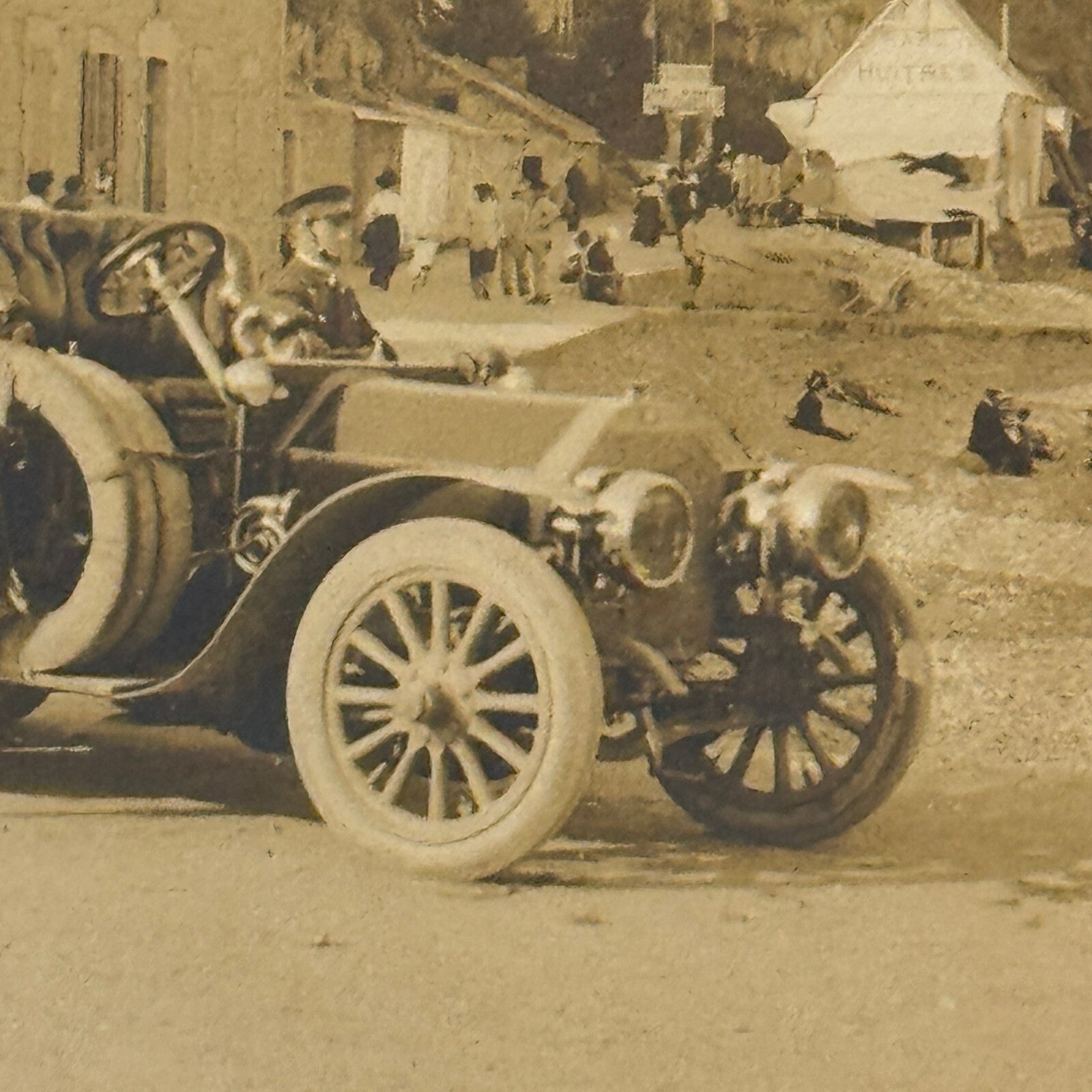 Vintage Photograph Photo Antique People with Early Automobile