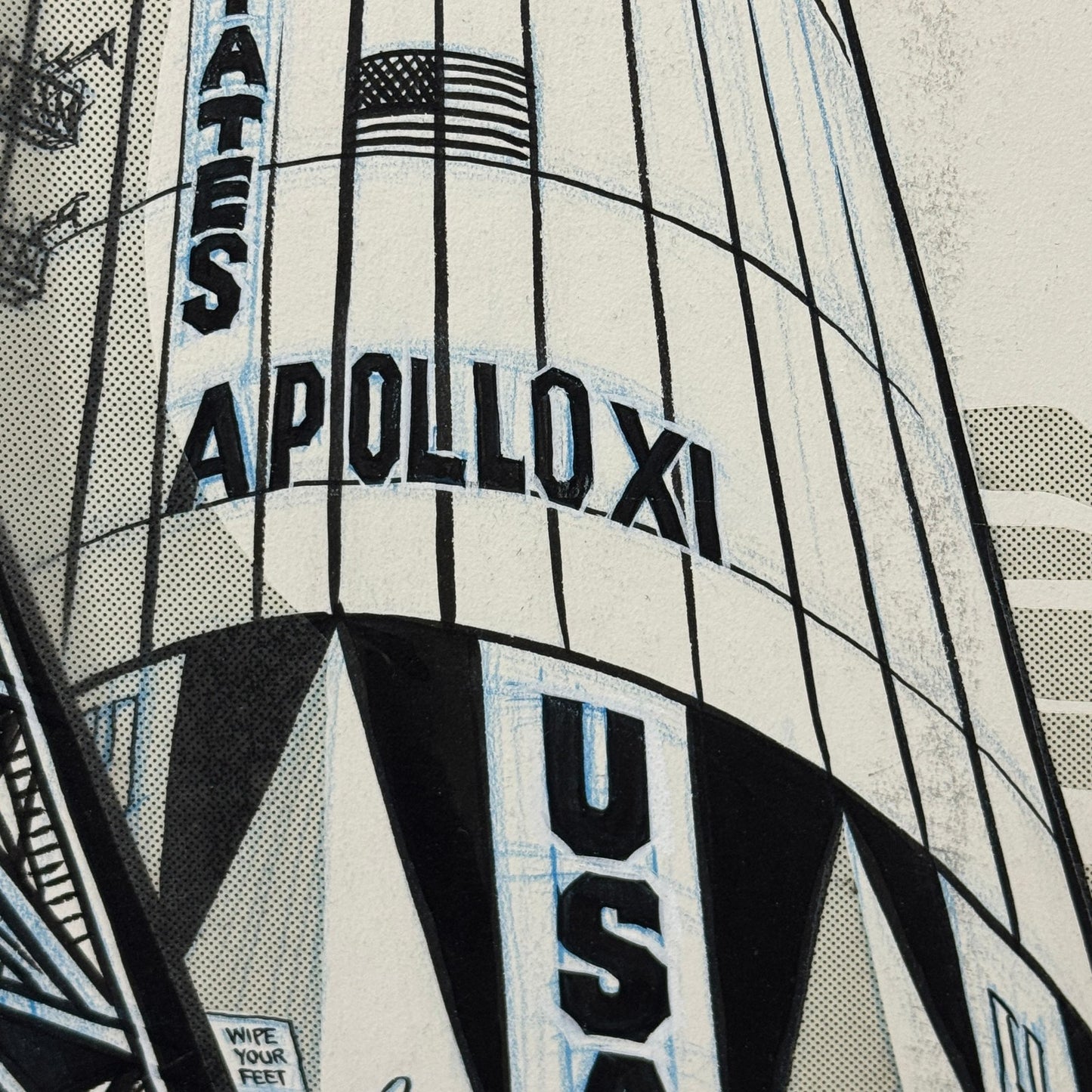 Apollo XI Space Mission Original Cartoon Art Illustration Sketch Art 1969 NASA