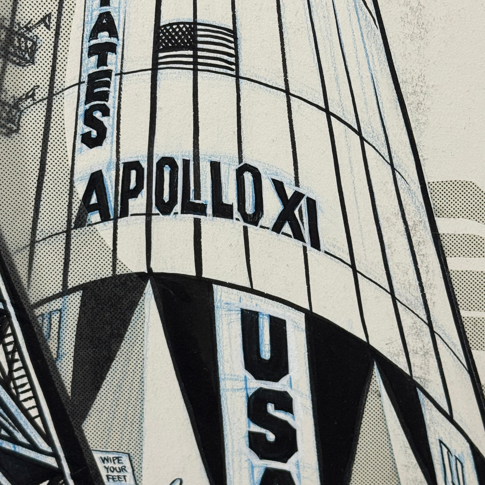 Apollo XI Space Mission Original Cartoon Art Illustration Sketch Art 1969 NASA
