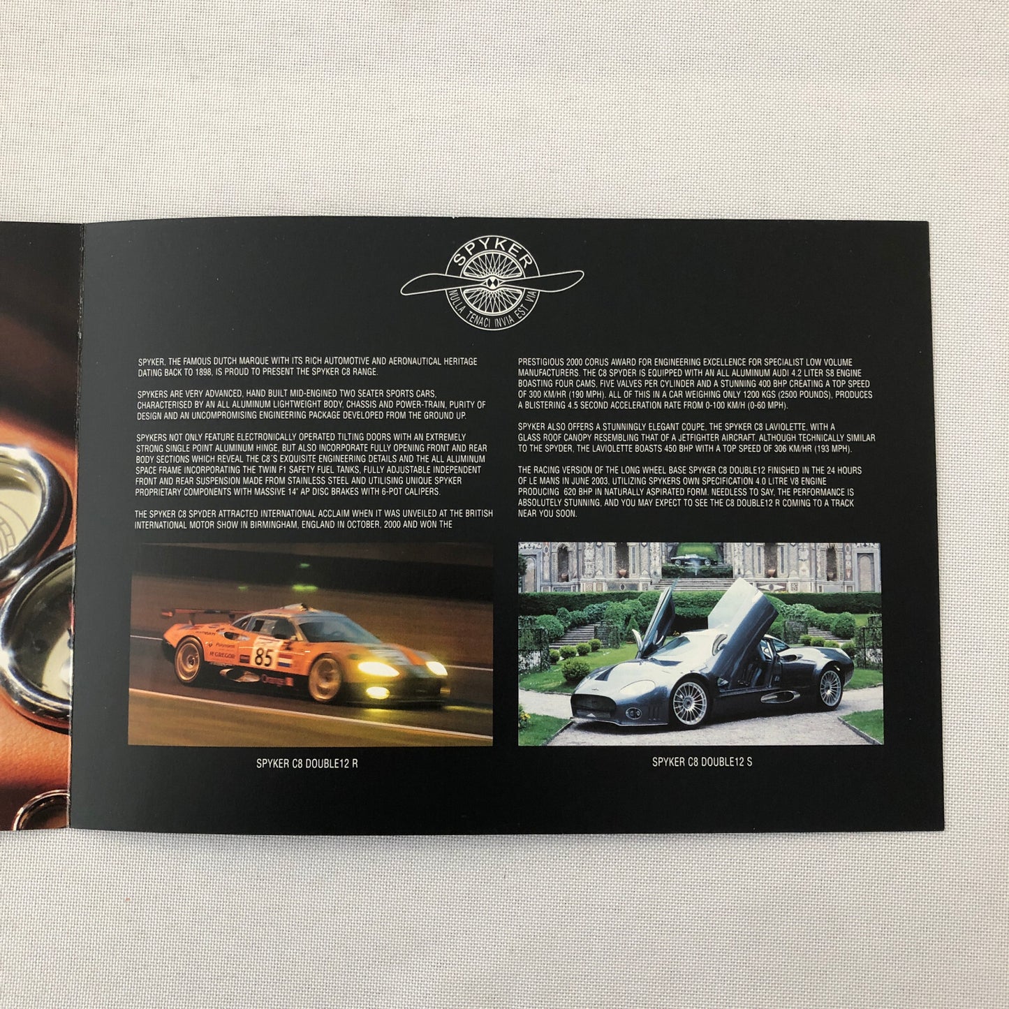 Spyker Car Sales Brochure Catalog C8 Double12 R S C8 Laviolette
