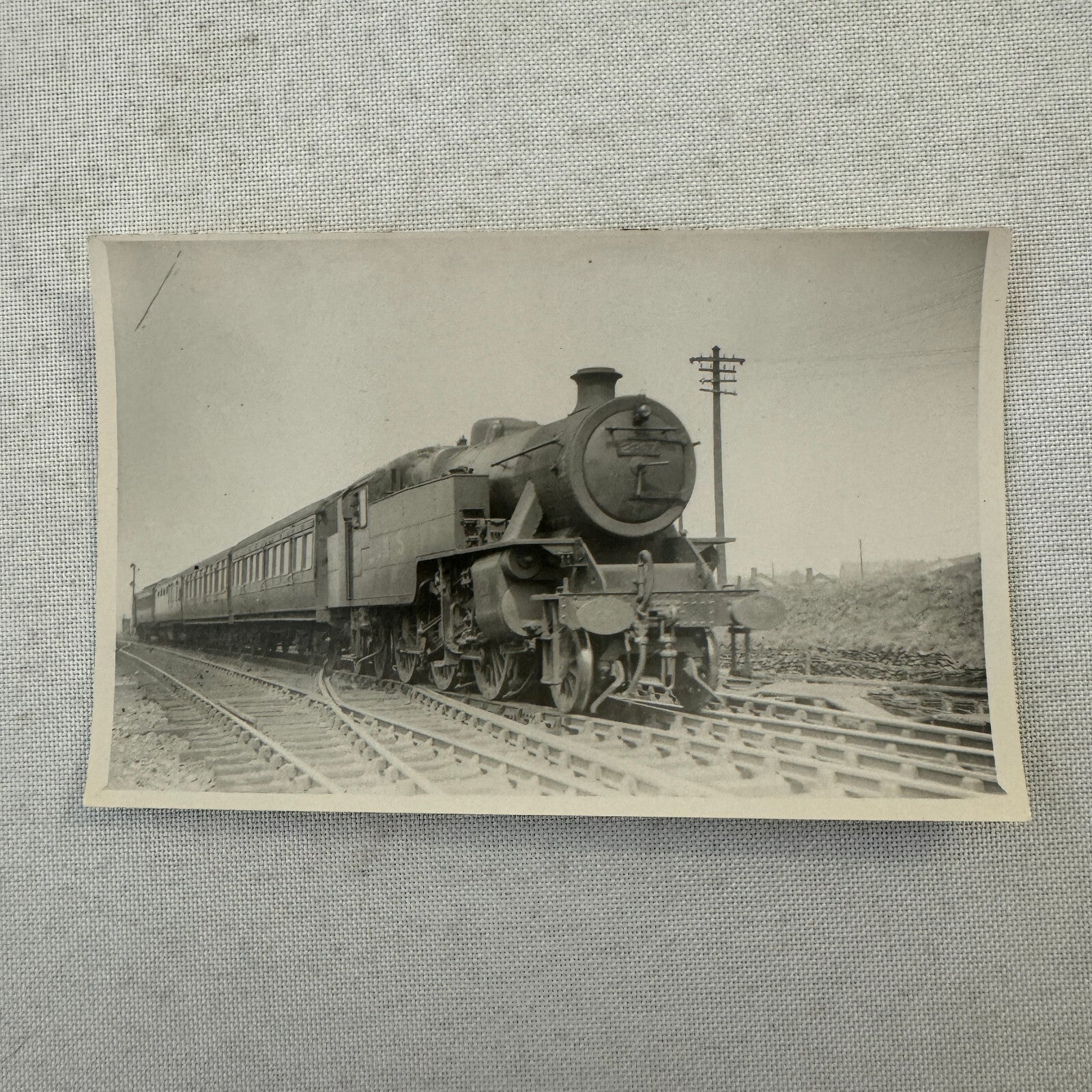 Vintage Train Locomotive Photo Photograph Railway Rail