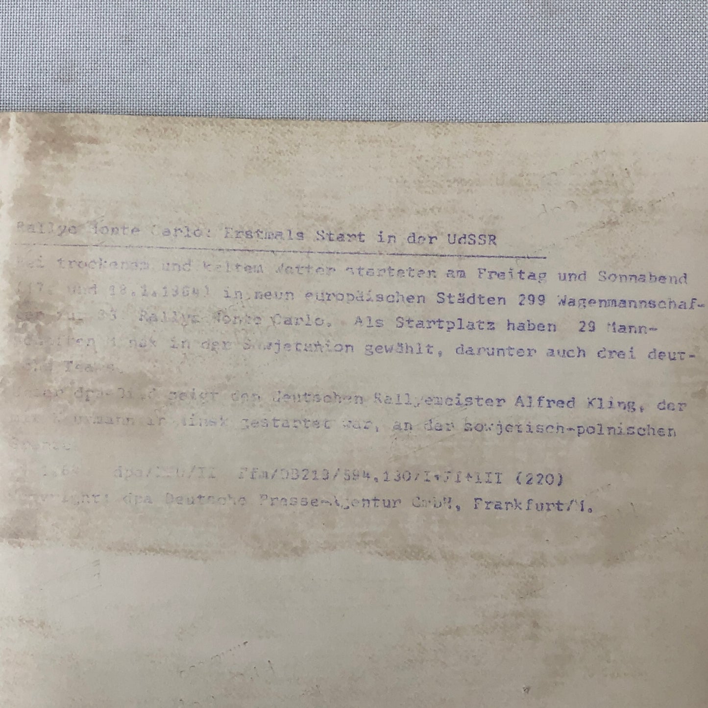 1964 Rallye Monte Carlo Rally DKW Audi Car Press Photo