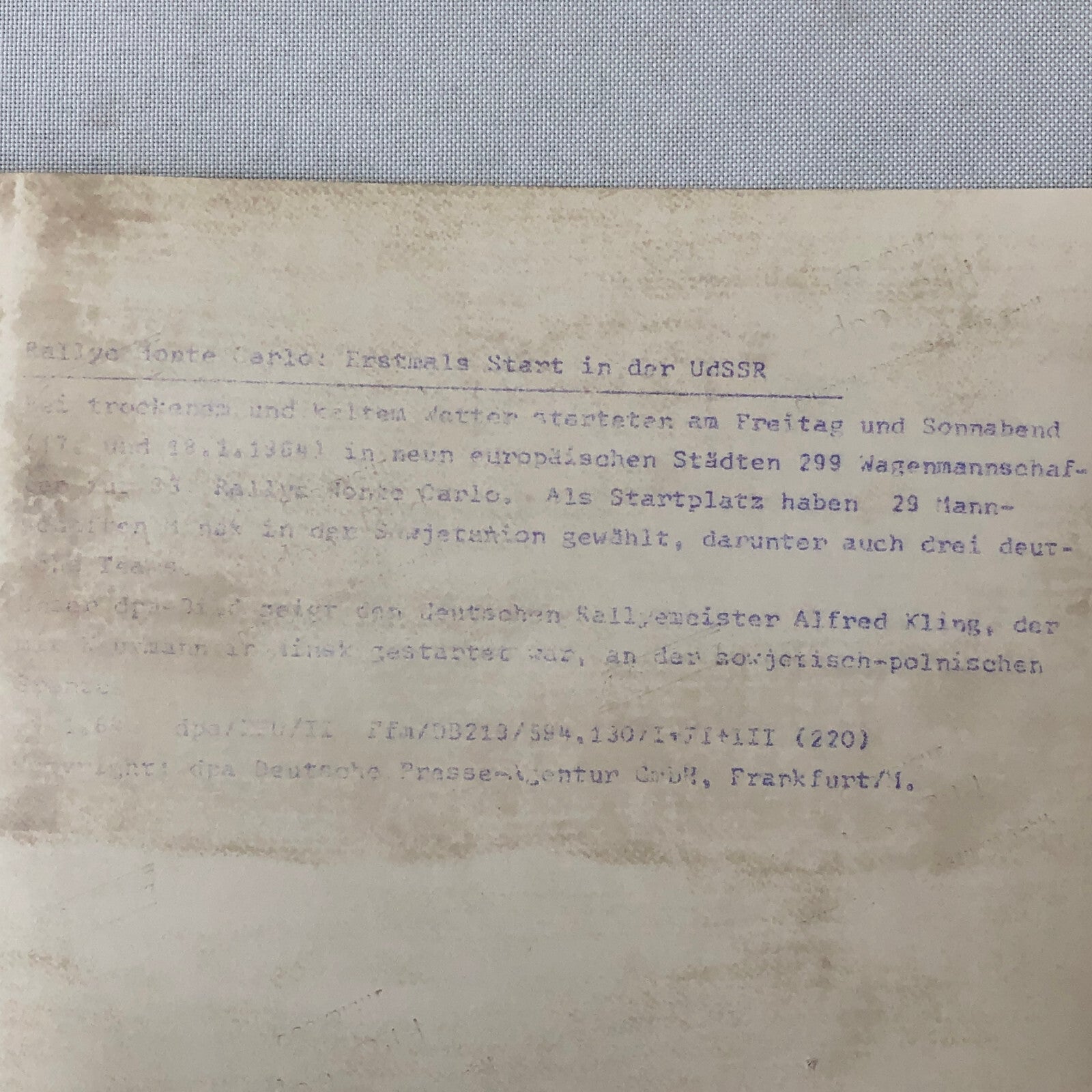 1964 Rallye Monte Carlo Rally DKW Audi Car Press Photo