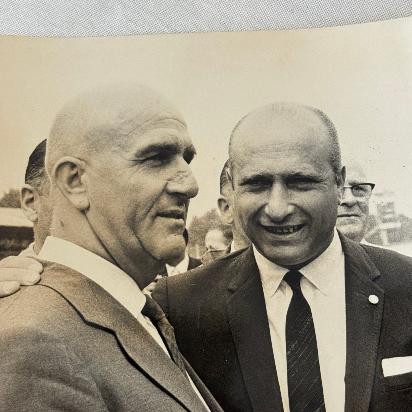 Juan Manuel Fangio Giuseppe Farina Racing Driver Press Photo Photograph Italian