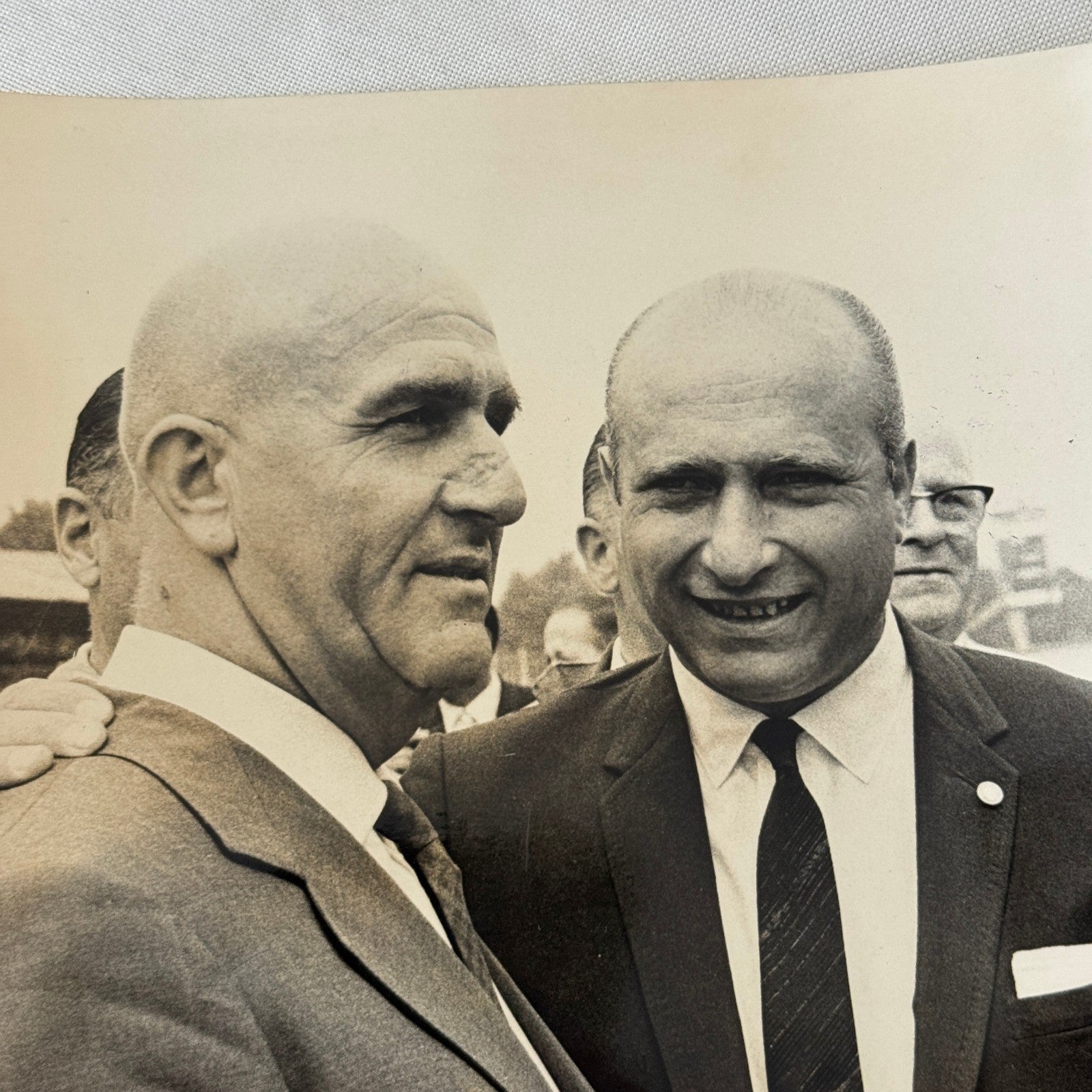 Juan Manuel Fangio Giuseppe Farina Racing Driver Press Photo Photograph Italian