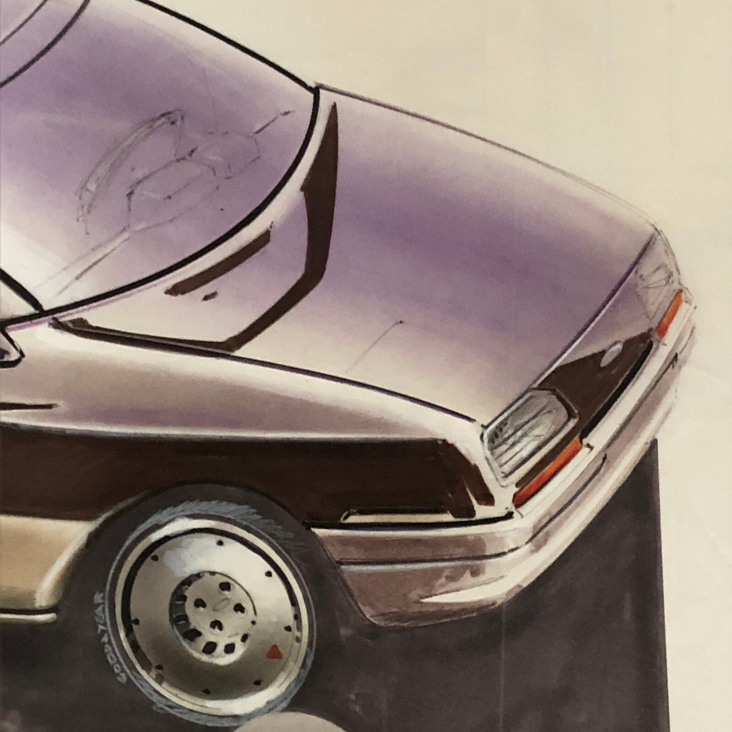 Styling Concept Automobile Illustration Art Drawing Sketch 1983 Luc LANDUYT Ford