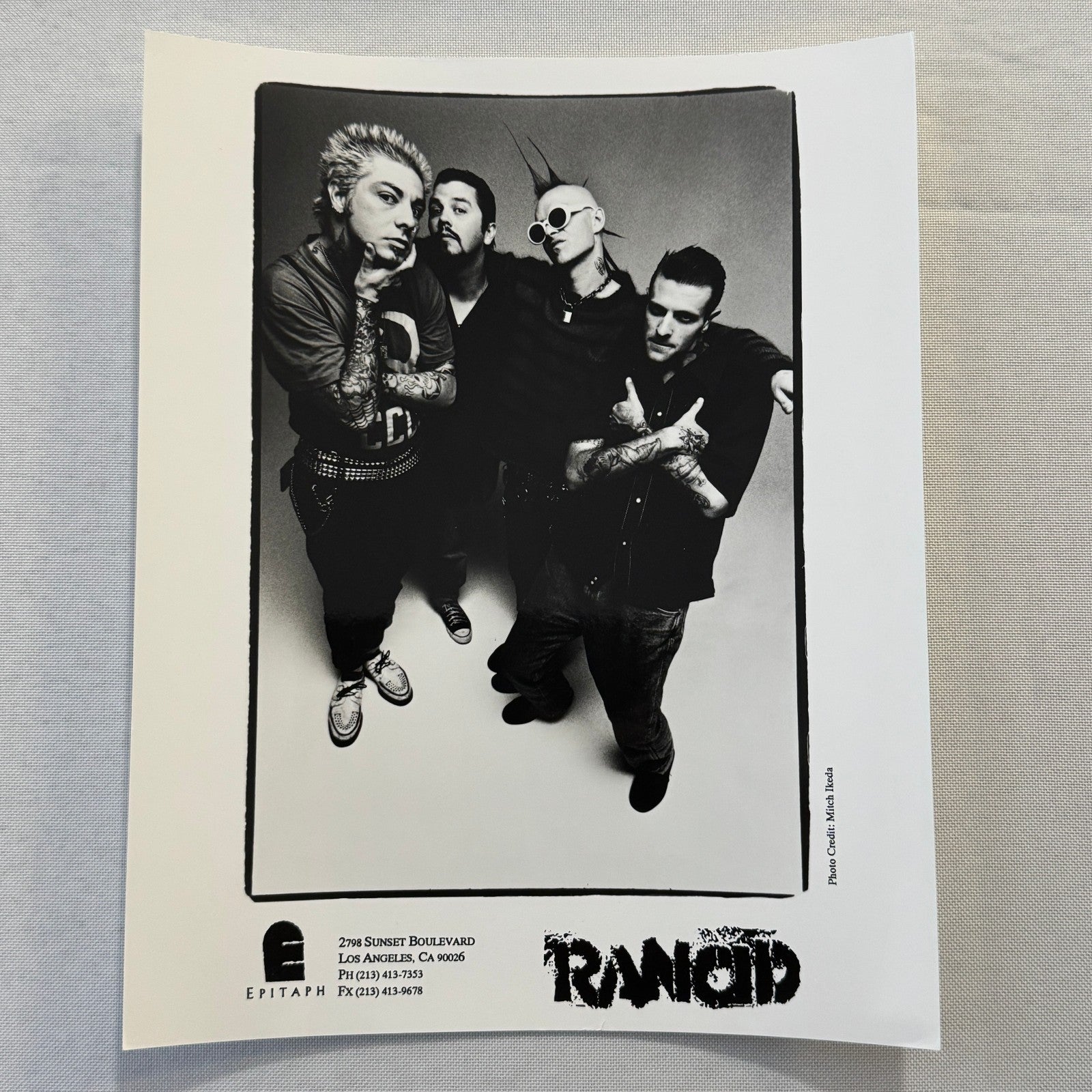 Rancid Music Publicity Press Photo Photograph Band Punk Rock Band