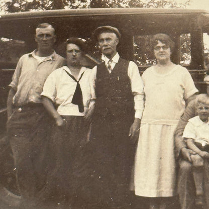 Vintage Automobile Photo Photograph Print Snapshot Early Car People Child