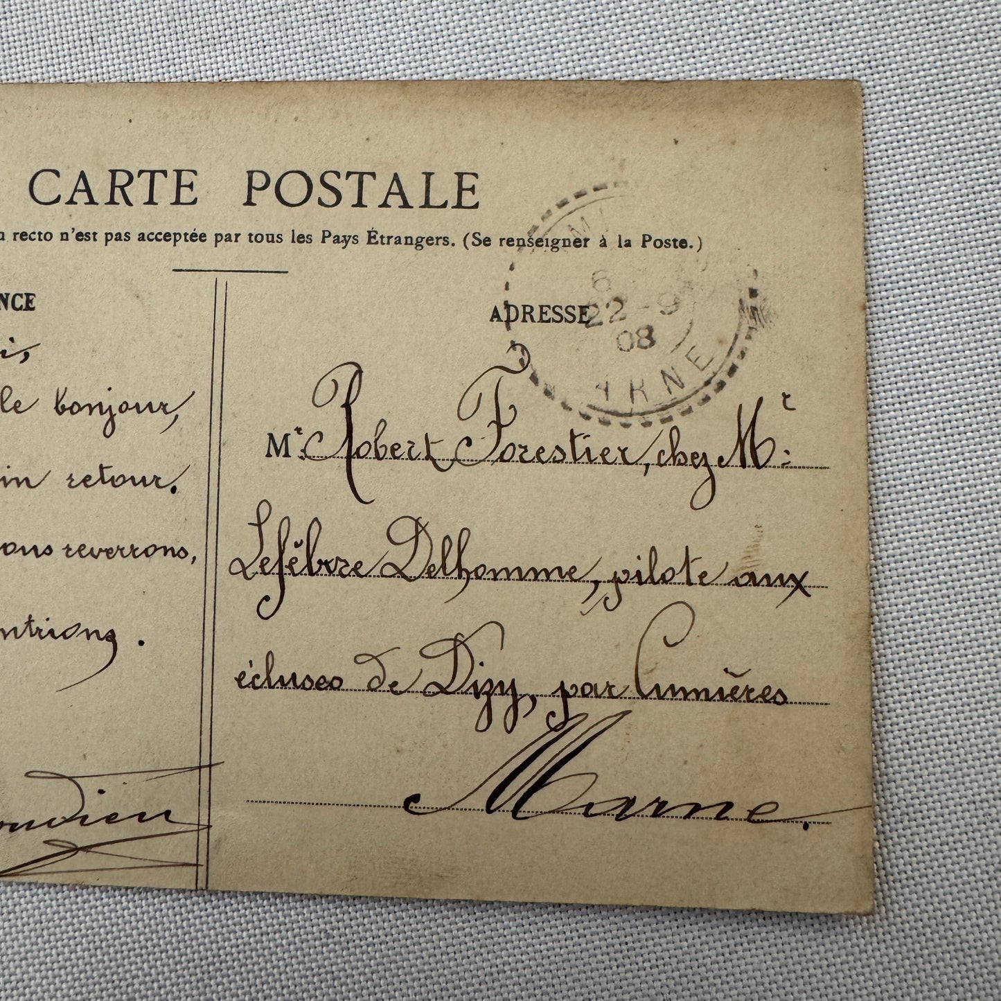 Vintage Airship Dirigible Zeppelin Postcard Post Card French Louis Malecot