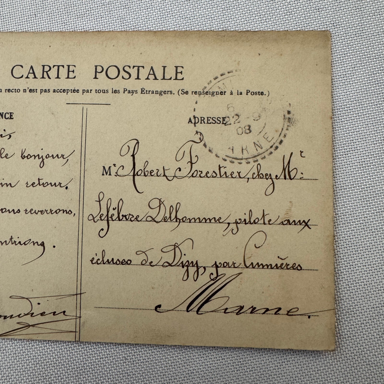 Vintage Airship Dirigible Zeppelin Postcard Post Card French Louis Malecot