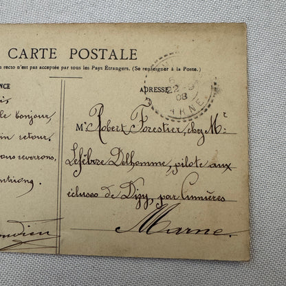 Vintage Airship Dirigible Zeppelin Postcard Post Card French Louis Malecot
