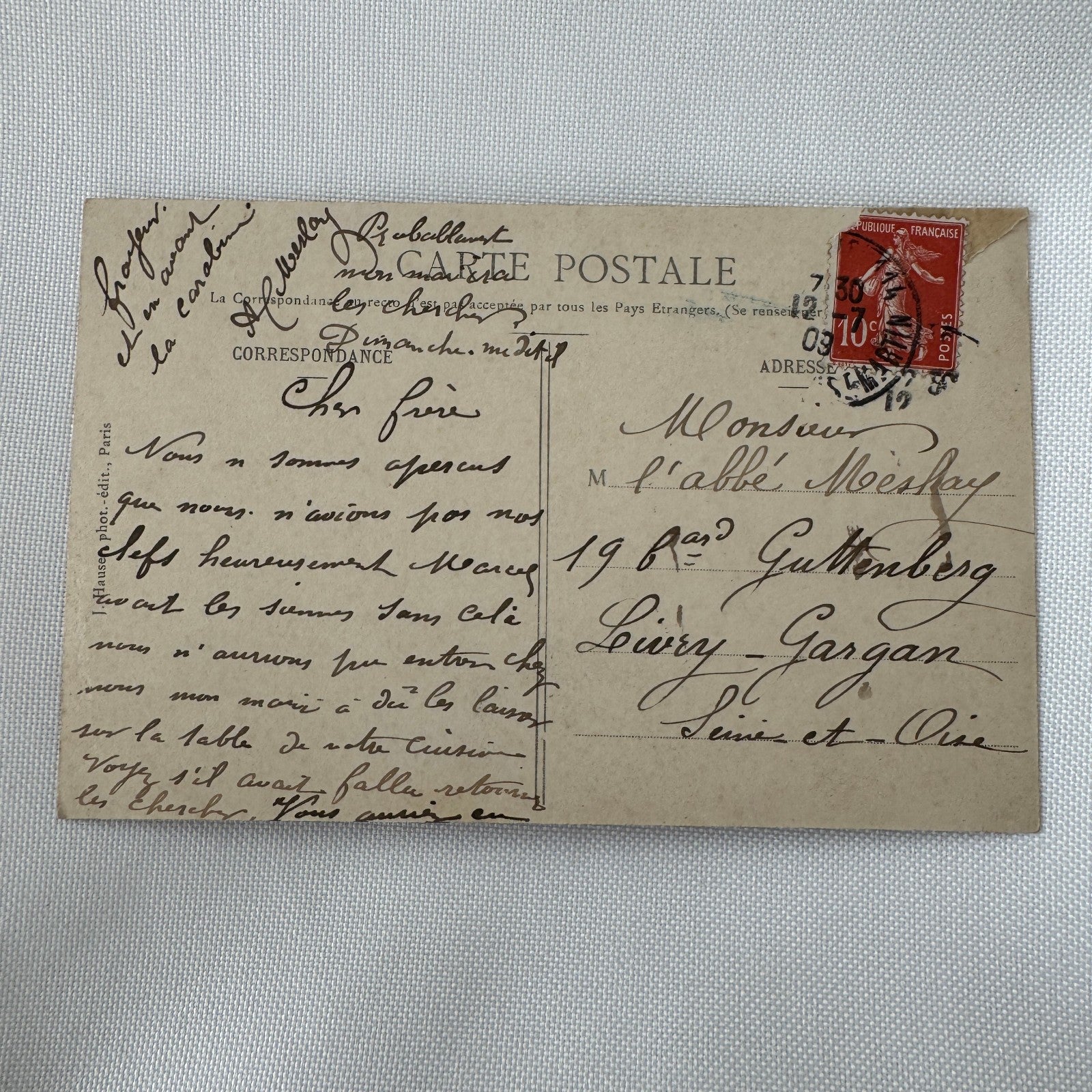 Vintage Zeppelin Airship Dirigible Postcard Post Card French Le Lebaudy