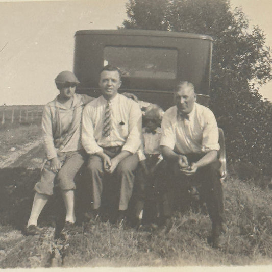 Vintage Automobile Photo Photograph Print Snapshot Early Car People Child