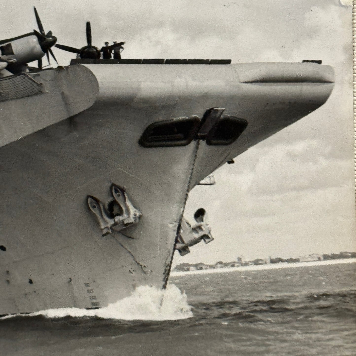 Vintage Military Ship Boat Photo Photograph Print HMS Theseus Aircraft Carrier