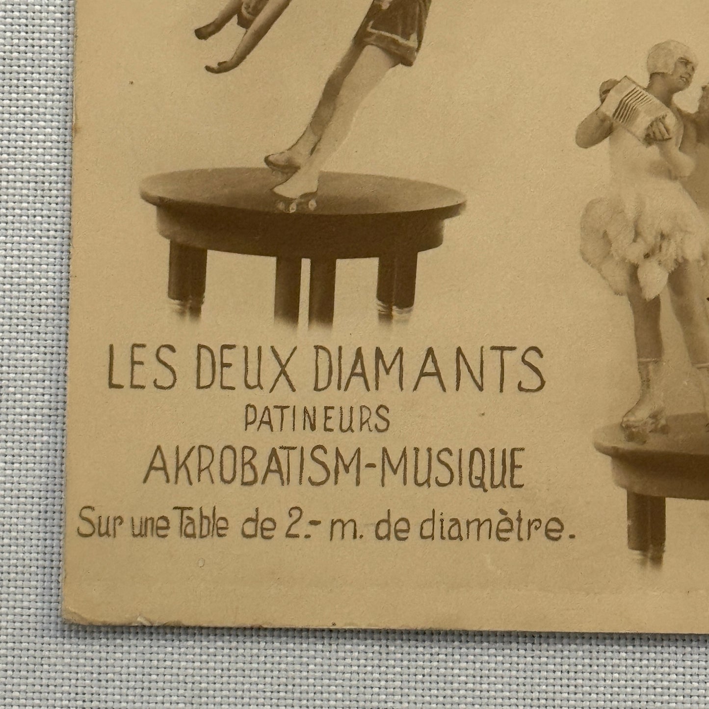 Roller Skating Acrobat Performing Act Circus Postcard The Two Diamonds Vintage
