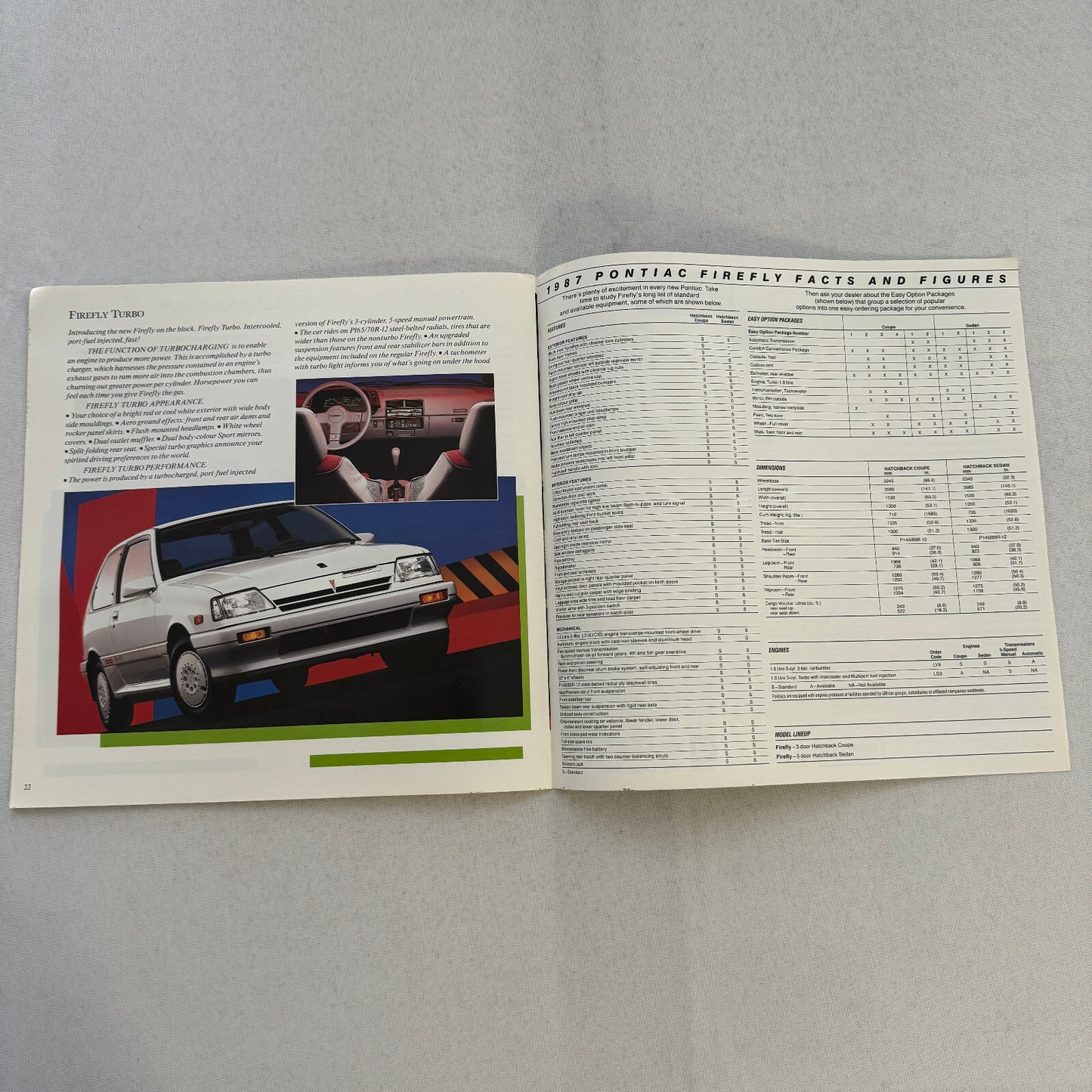 1987 Pontiac Car Sales Brochure Catalog Grand Am Acadian Sunbird Firefly