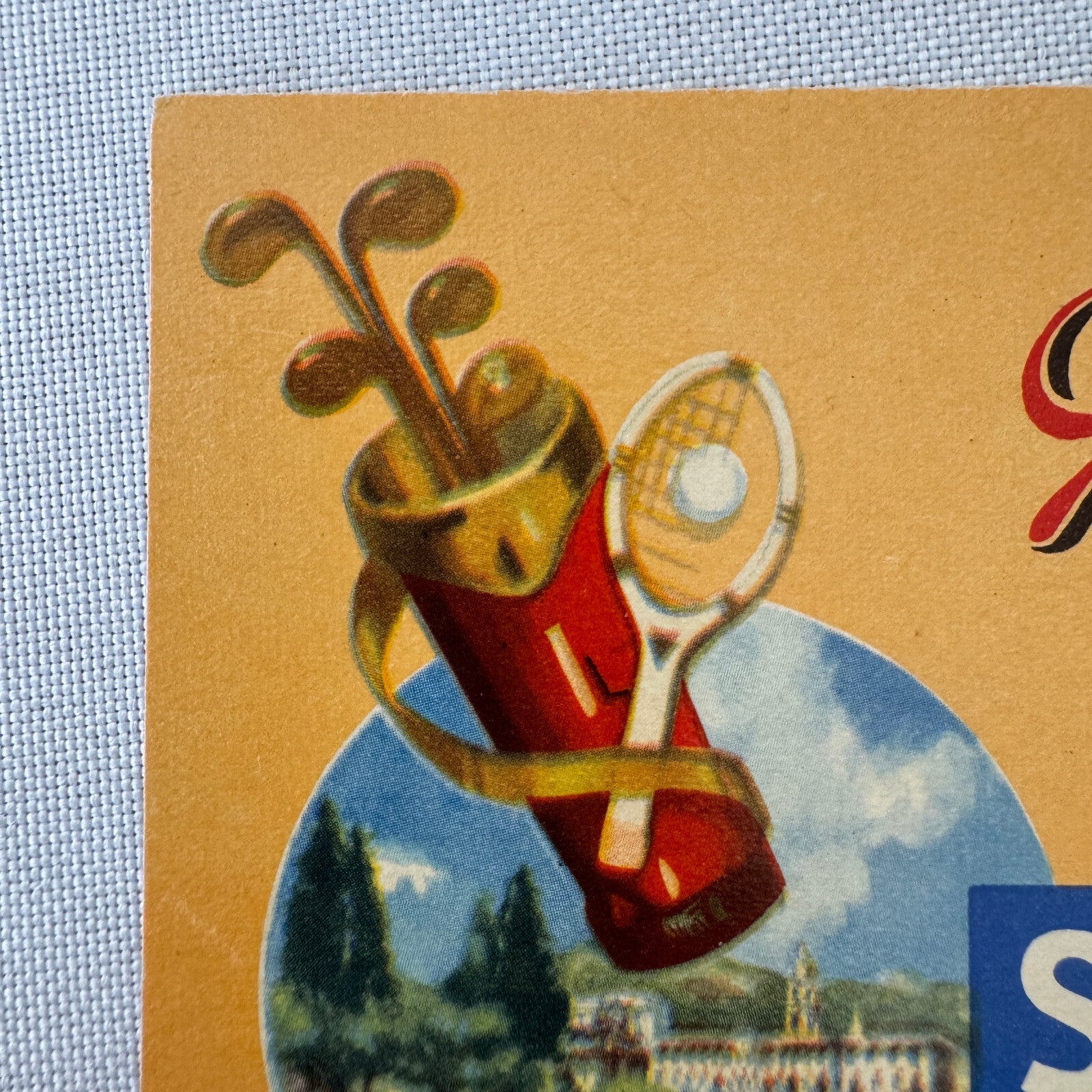 Vintage Hotel Travel Luggage Label Grand Hotel Savoia Rapallo Italy Italian