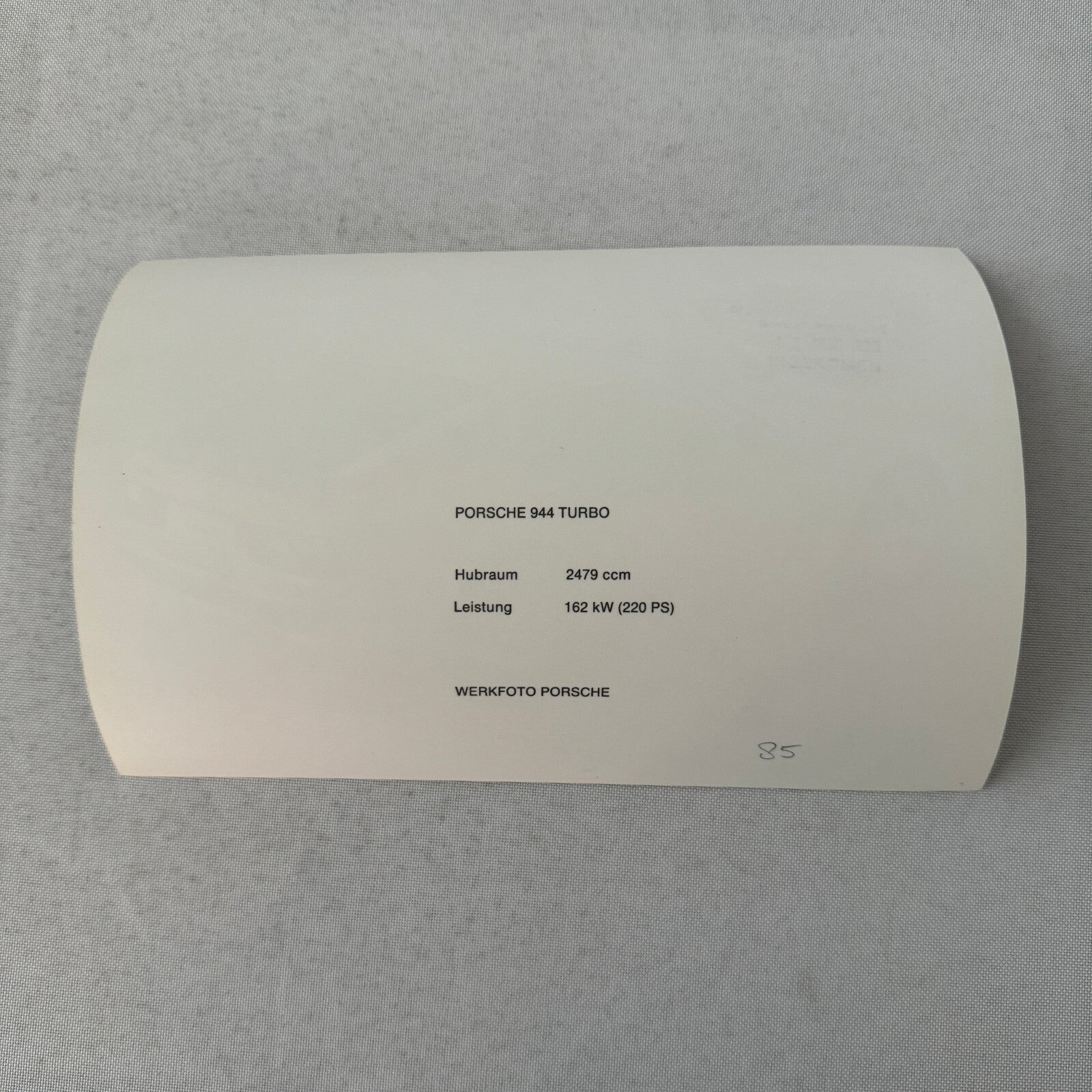 Porsche 944 Turbo Car Factory Press Photo Photograph Werkfoto German