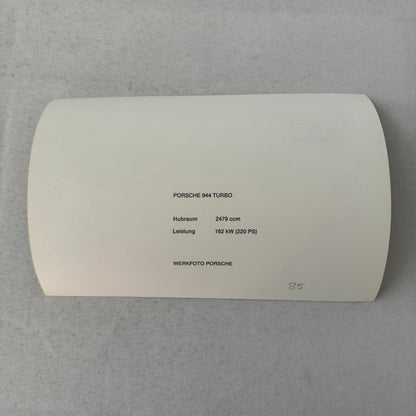 Porsche 944 Turbo Car Factory Press Photo Photograph Werkfoto German