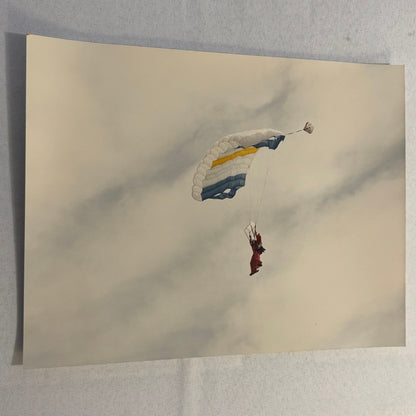 Vintage Skydiving Parachute Photo Large Format Aviation Photograph 1970s-80s