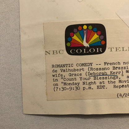 Vintage NBC Television TV Show Press Photo Photograph Count Your Blessings 1964