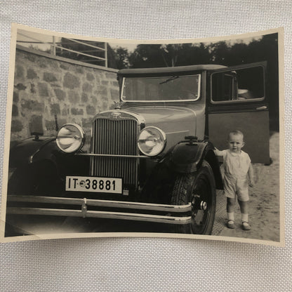 Vintage Photo Photograph Lot Baby Child with Wanderer Car 1930 AL22SM1