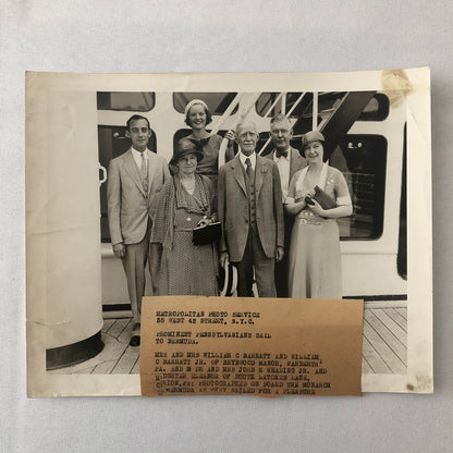 Press Photo Photograph Monarch Bermuda Ship Boat Passengers Pennsylvania