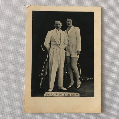 Circus Performers Betty and Otty Riegert Bicycle Acrobat Stunt Photo Photograph