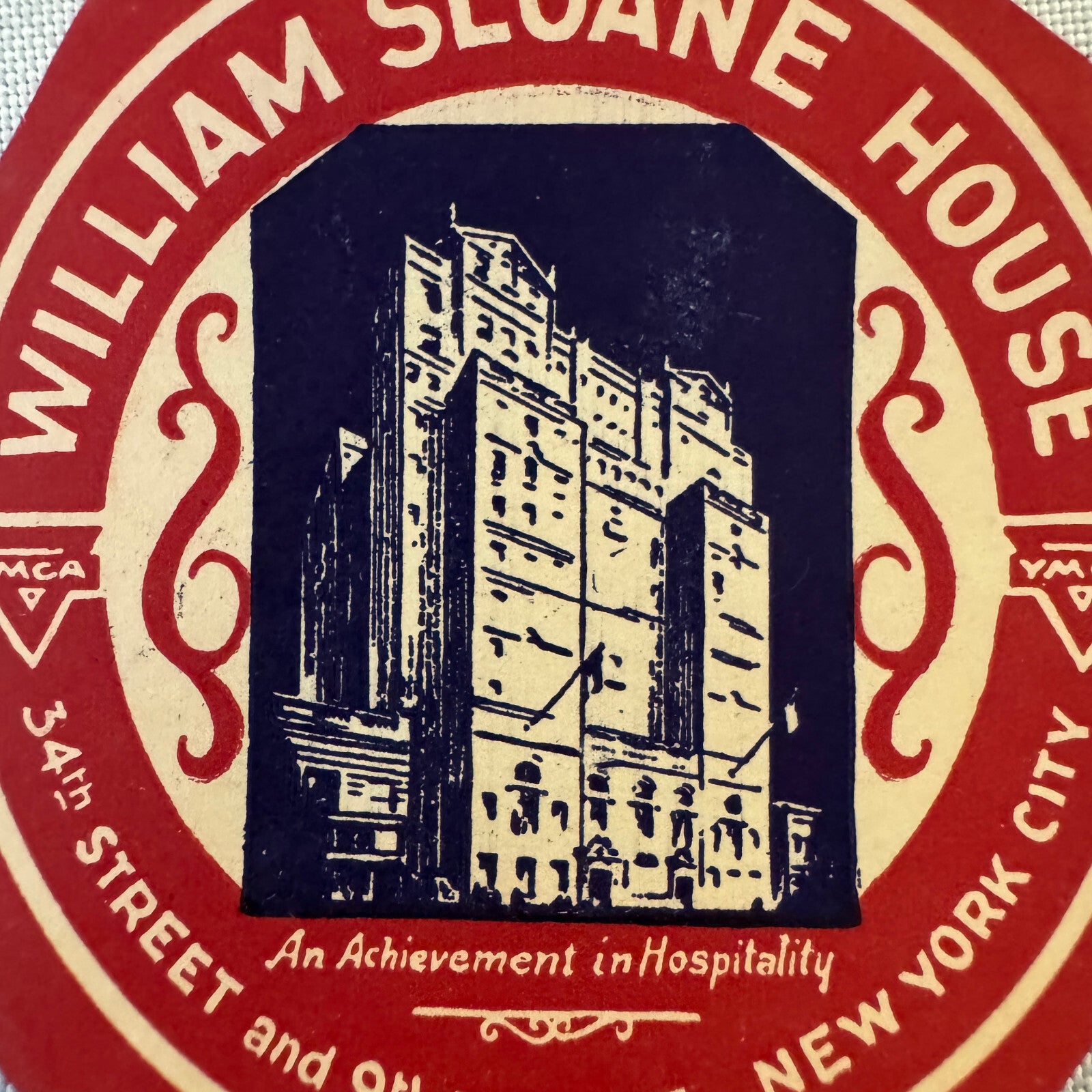 Vintage Hotel Travel Luggage Label William Sloan House New York City