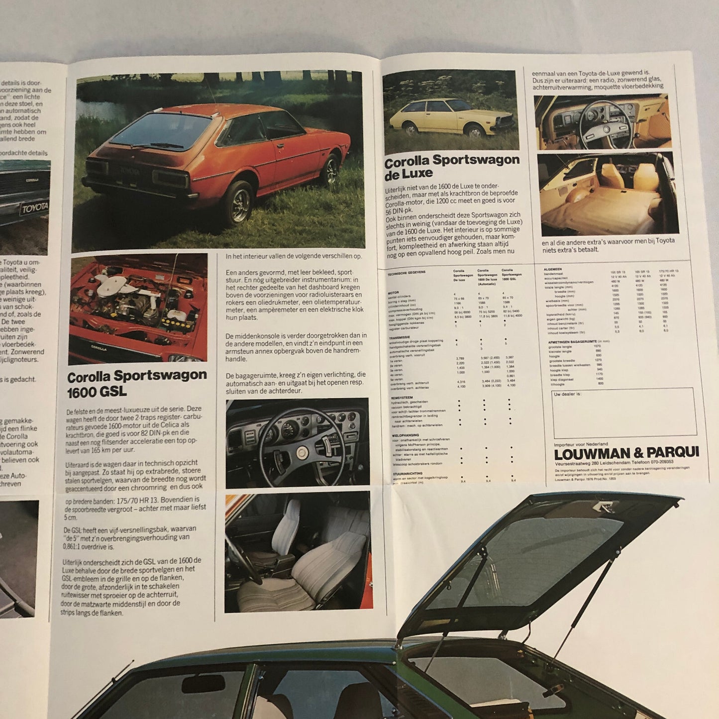 Toyota Corolla Sportswagon Station Wagon Sales Brochure Catalog Poster DUTCH