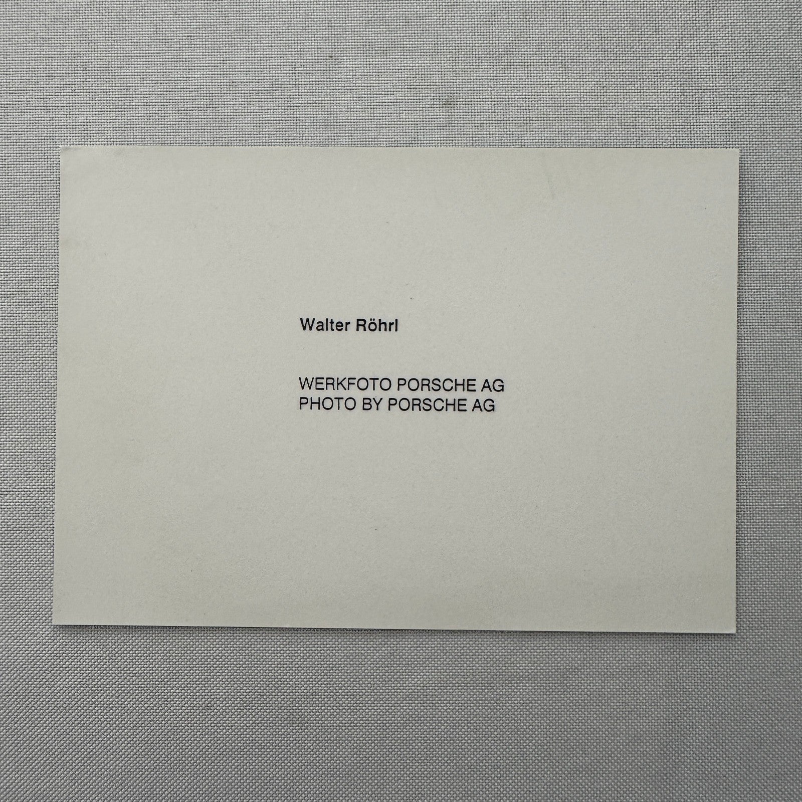 Walter Rohrl Porsche Rally Racing Factory Press Photo Photograph Print Vintage