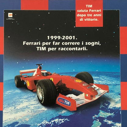 Ferrari TIM Formula One F1 Racing Postcard Post Card 1999-2001 Season 