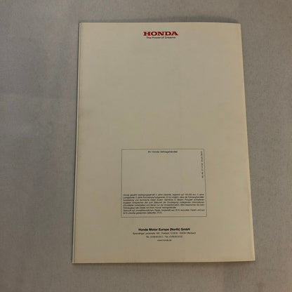 Honda S2000 Car Sales Brochure GERMAN Text European Market