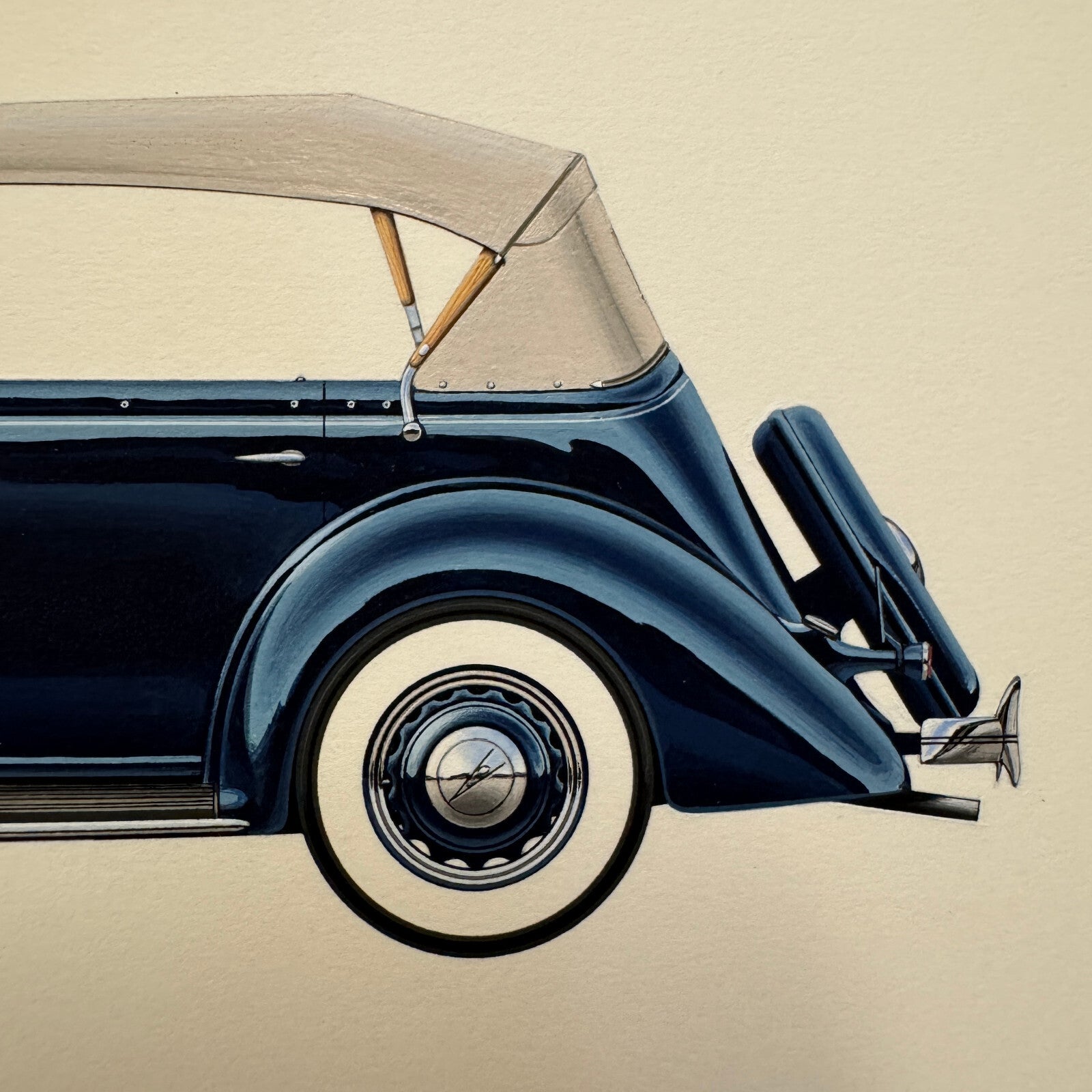 1936 Ford Type 750 Phaeton Car Illustration Art Drawing Hand Drawn Robert Preis