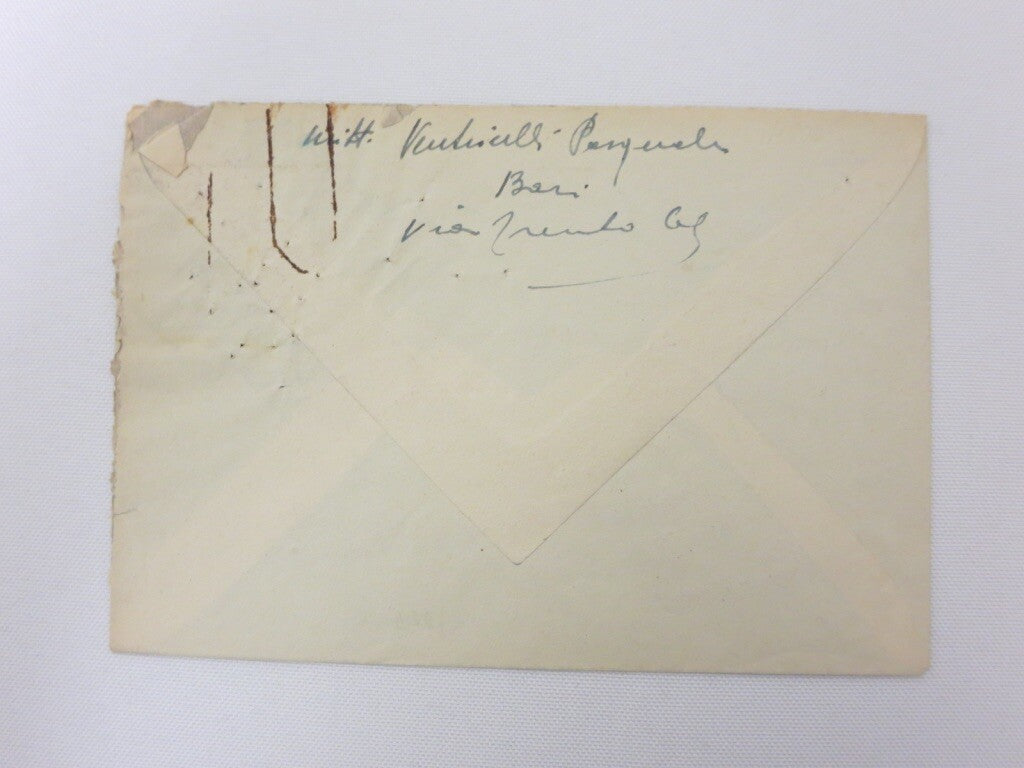 Vintage 1951 Grand Prix Bari Racing Stamp on Envelope with Postage Stamp 