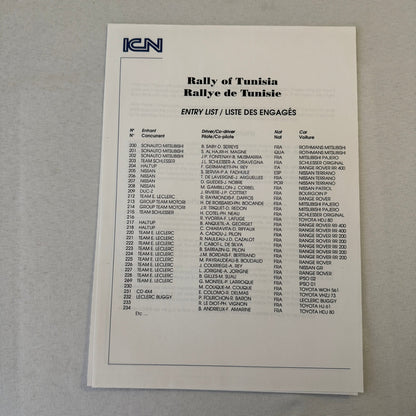 Rothmans Mitsubishi Pajero Rally Rallye Racing Press Kit 1993 Rally of Tunisia
