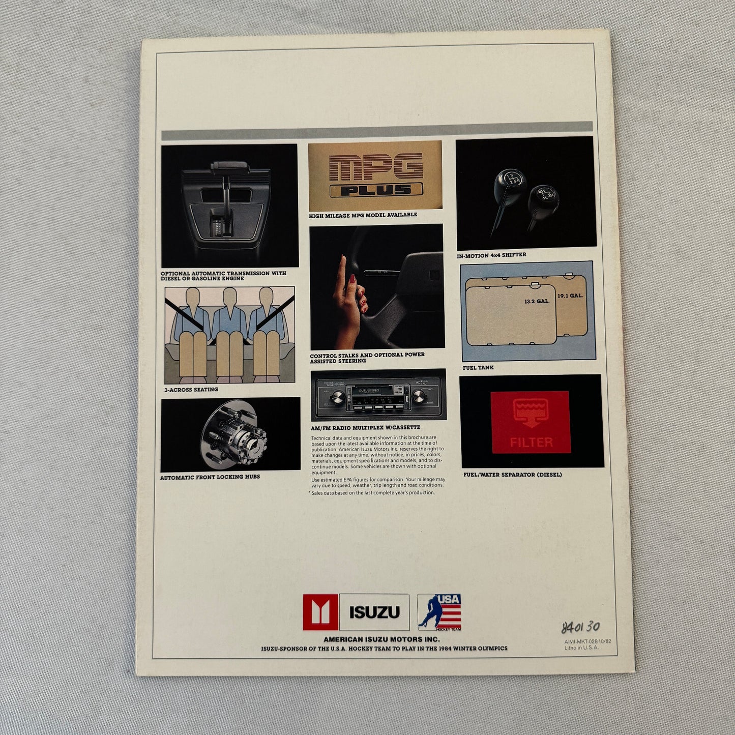 1983 Isuzu Pickup Truck Sales Brochure Catalog 4x4