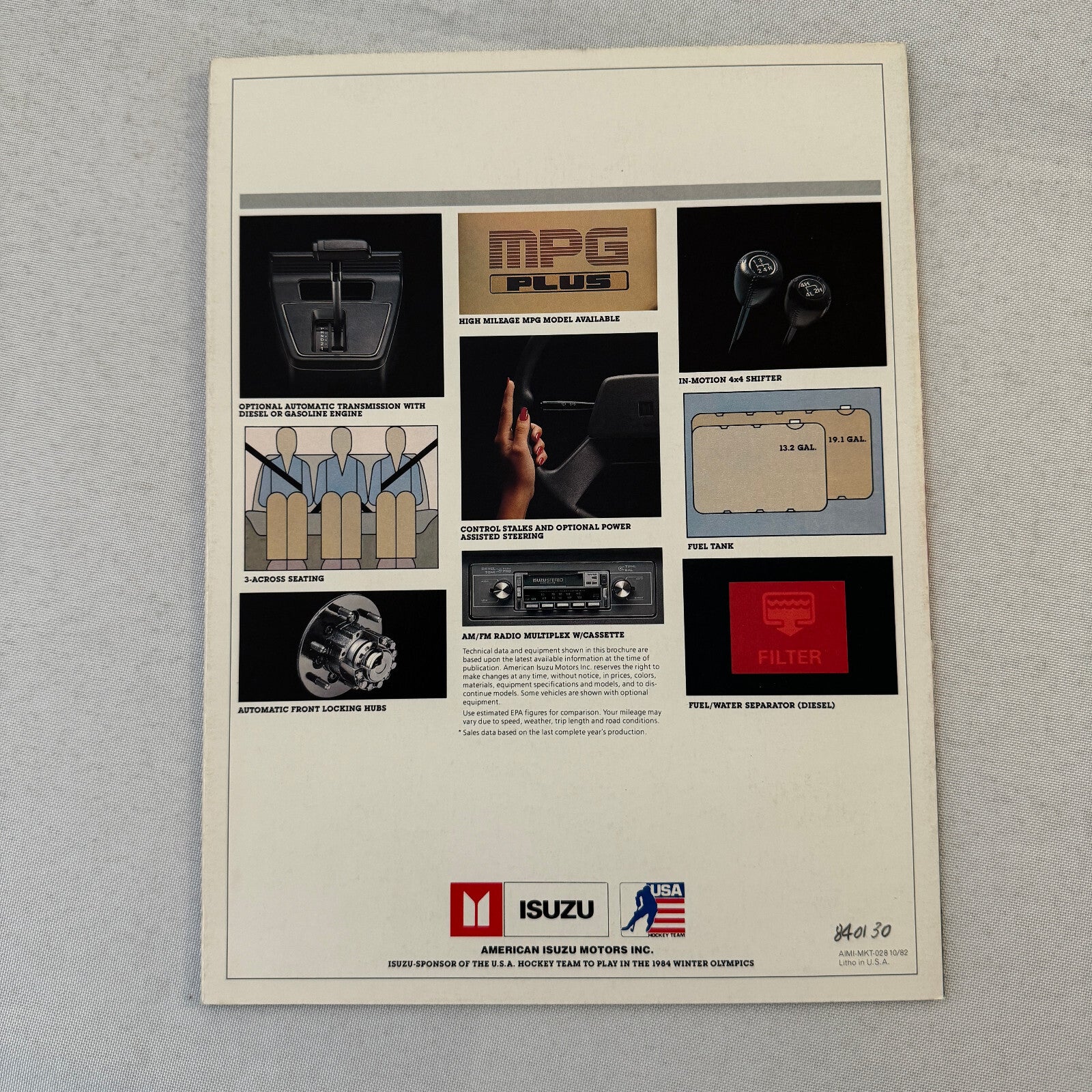 1983 Isuzu Pickup Truck Sales Brochure Catalog 4x4