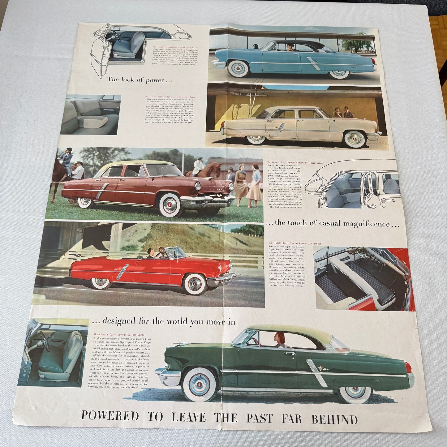 1953 Lincoln Capri and Cosmopolitan Car Sales Brochure Catalog Vintage