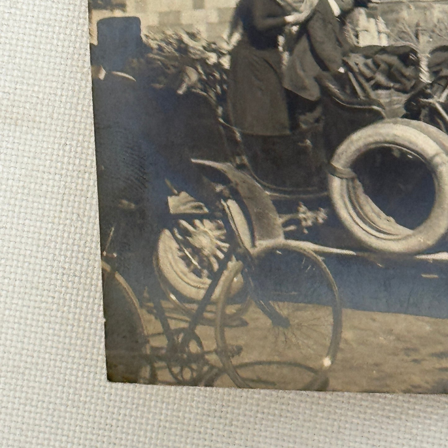 Vintage Photograph Photo People with Early Antique Car Automobile